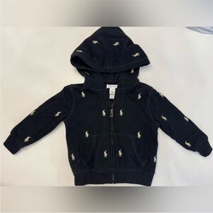 Ralph Lauren Black Sweatshirt with Embroidered Details